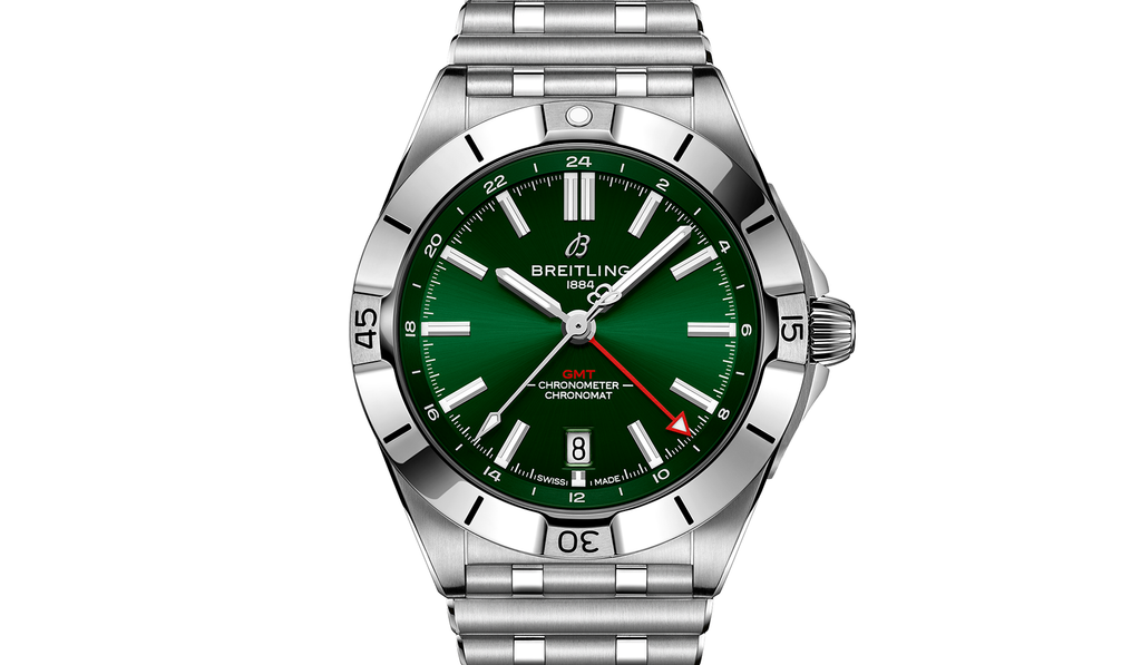 BRT Chronomat 40mm GMT Watch with Green Dial