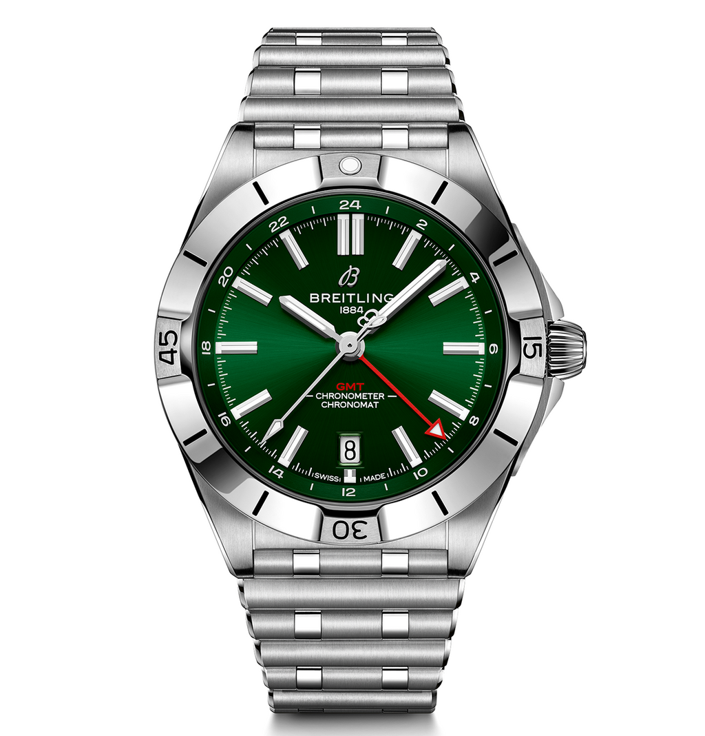 BRT Chronomat 40mm GMT Watch with Green Dial