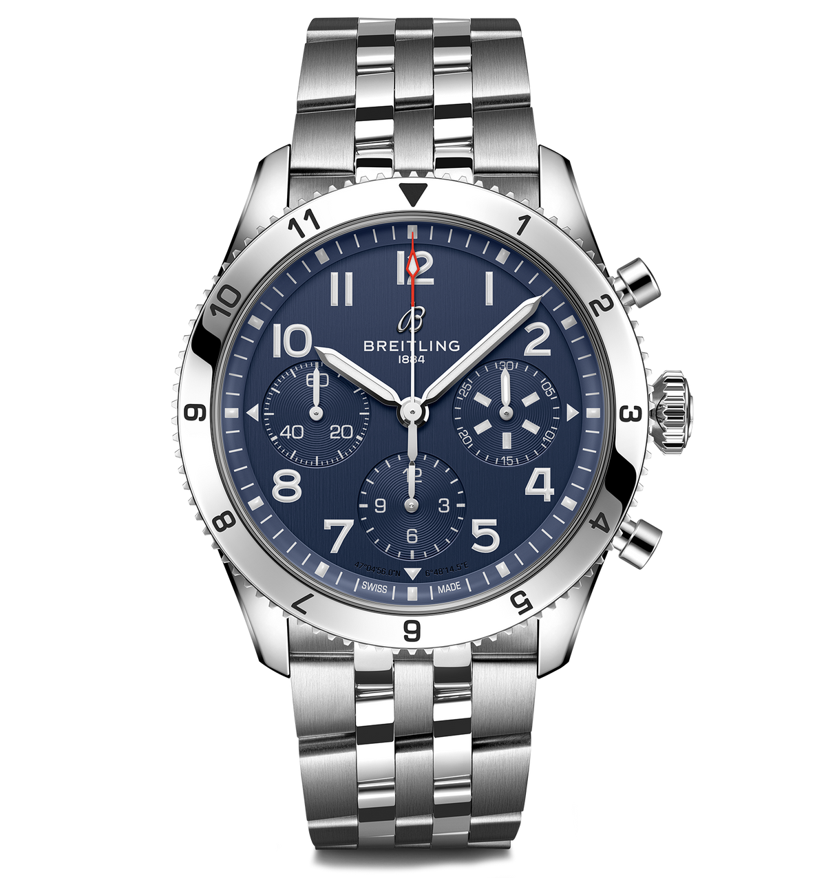 BRT Classic AVI Chronograph 42 Tribute to Vought F4U Corsair Watch with Blue Dial