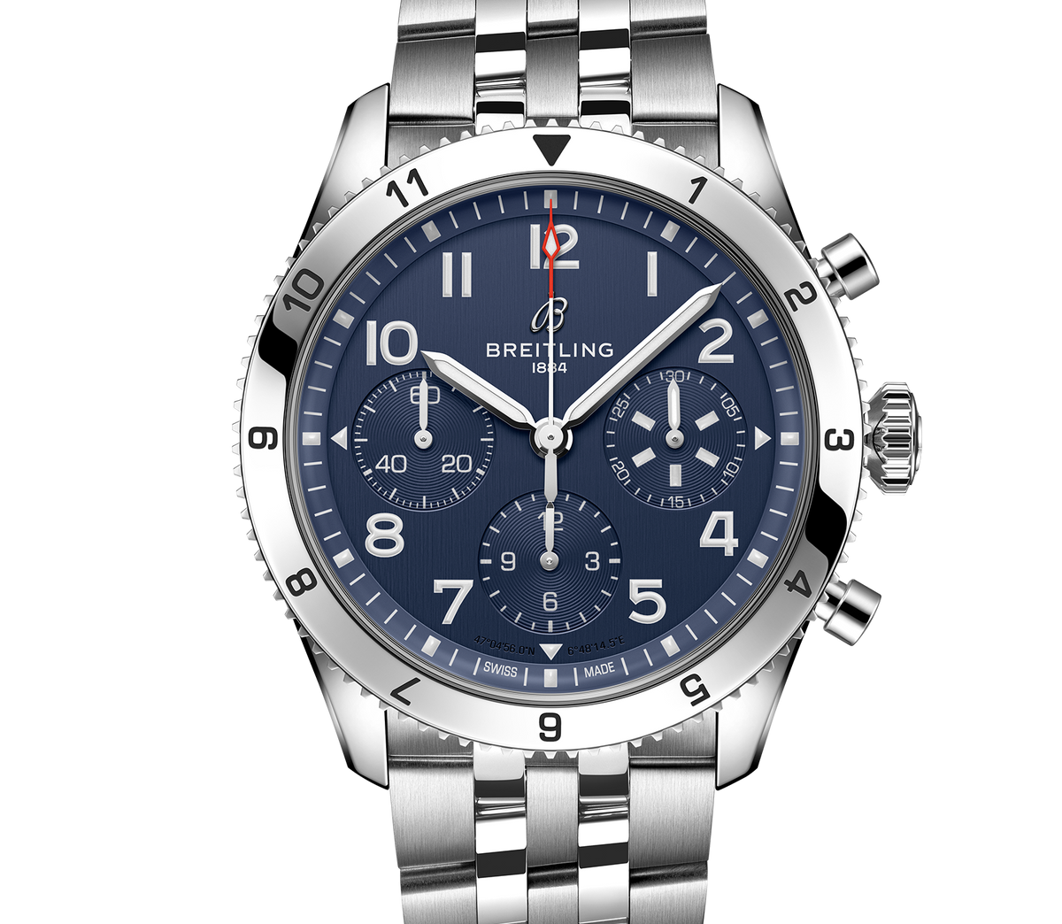 BRT Classic AVI Chronograph 42 Tribute to Vought F4U Corsair Watch with Blue Dial