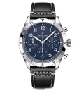 BRT Classic AVI Chronograph 42 Tribute to Vought F4U Corsair Watch with Black Leather Strap