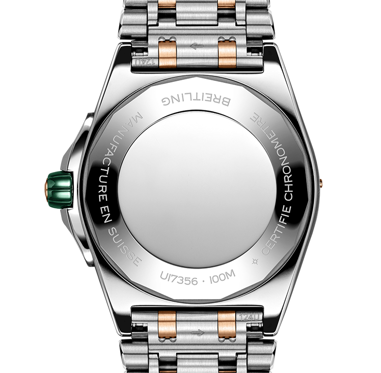 BRT Super Chronomat 38mm Diamond Watch with Mint Dial