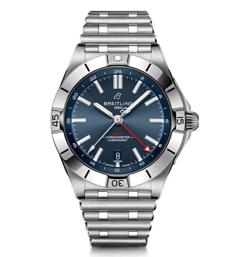 BRT Chronomat 40mm GMT Watch with Blue Dial