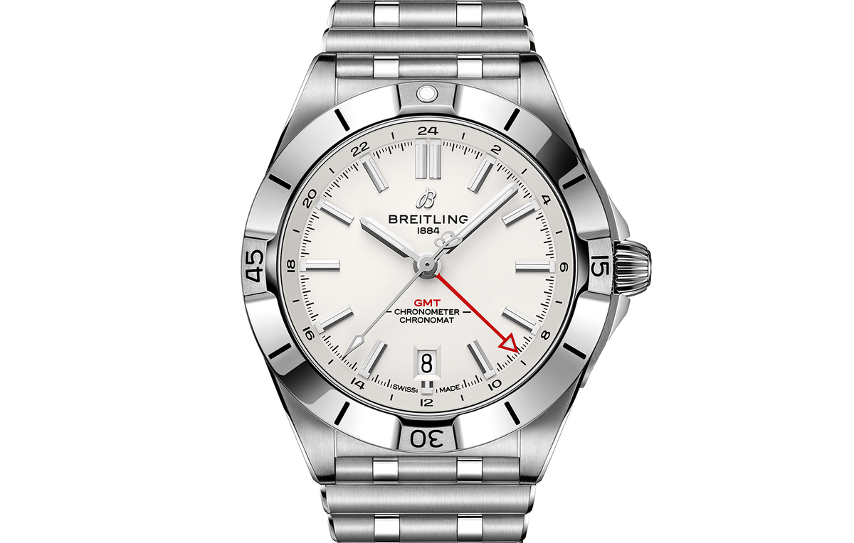 BRT Chronomat 40mm GMT Watch with White Dial