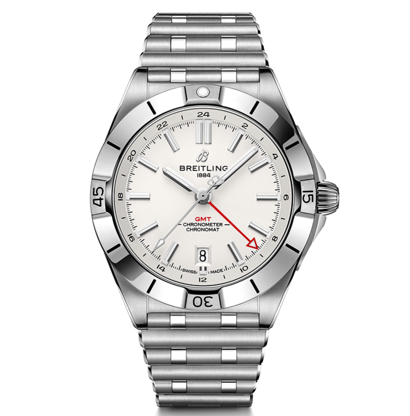 BRT Chronomat 40mm GMT Watch with White Dial