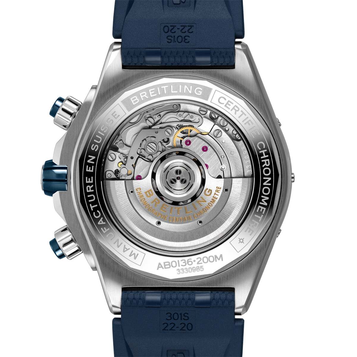 BRT Super Chronomat B01 44 with Blue Rubber Strap