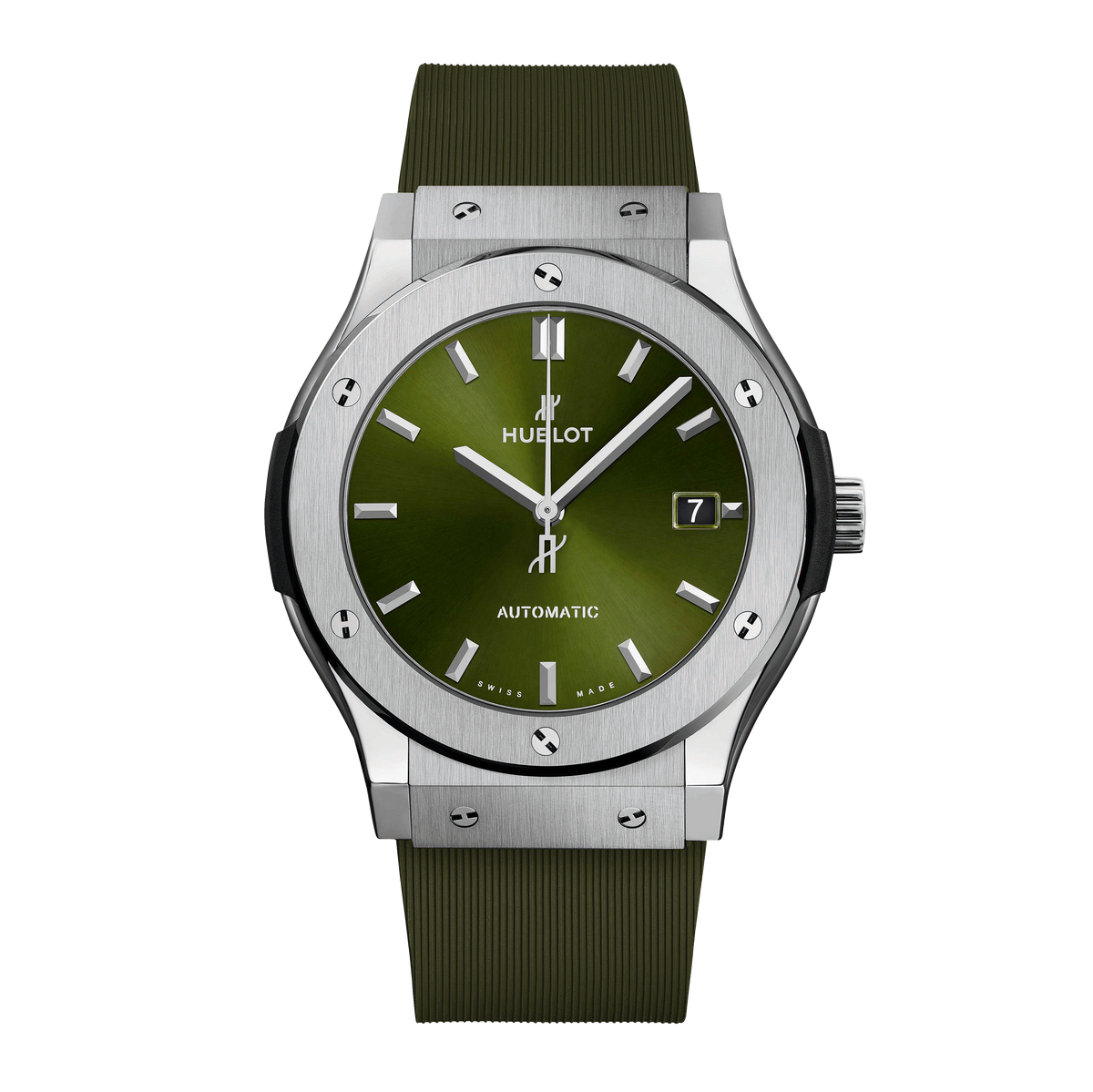 Hublot Classic Fusion Titanium Green, 45mm with Green Rubber Strap
