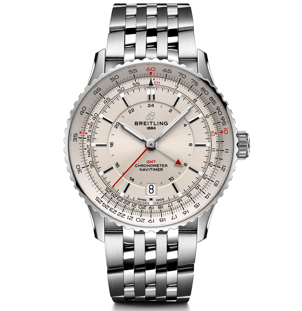 BRT Navitimer Automatic GMT 41 Watch with Ivory Dial
