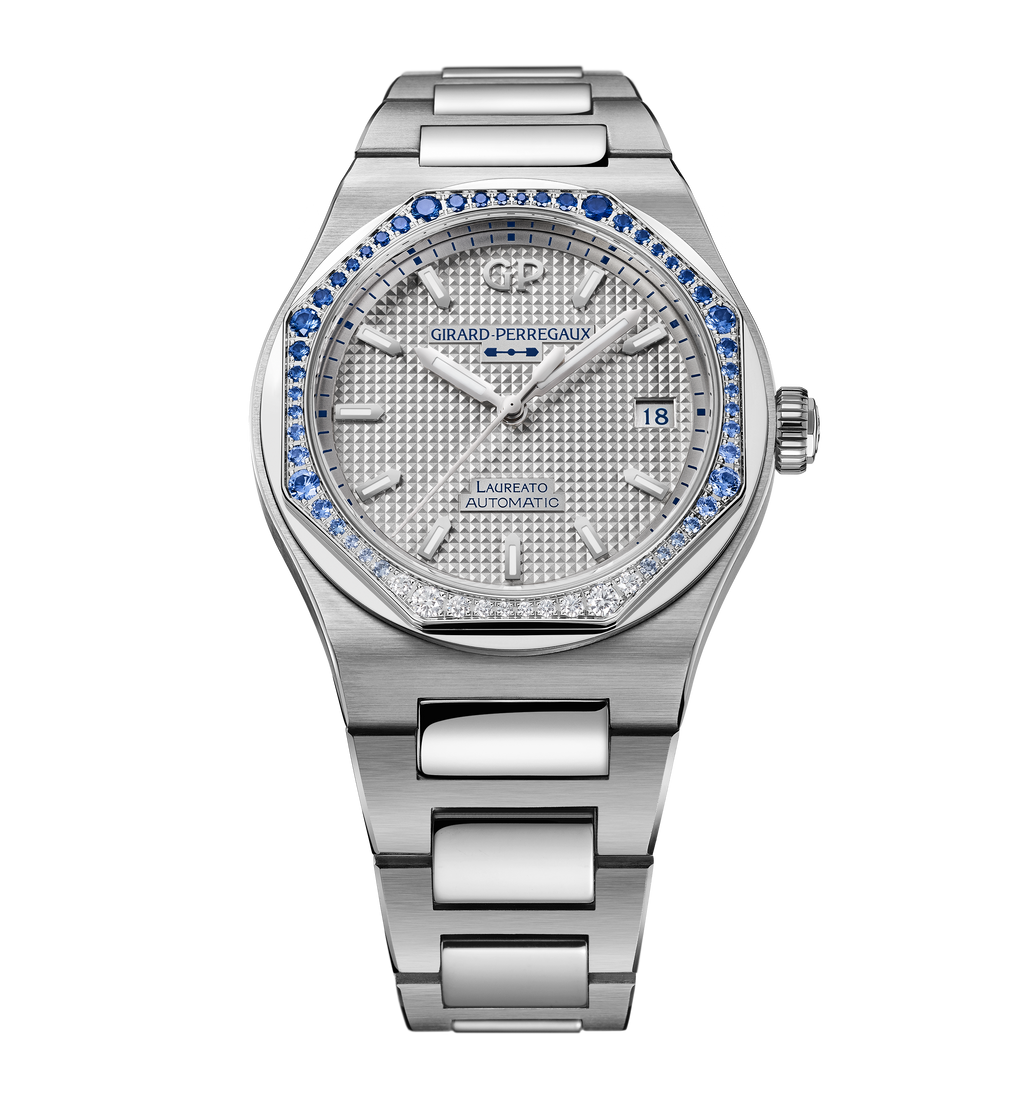Girard-Perregaux Laureato 38mm Watch with Blue Sapphire and Diamonds