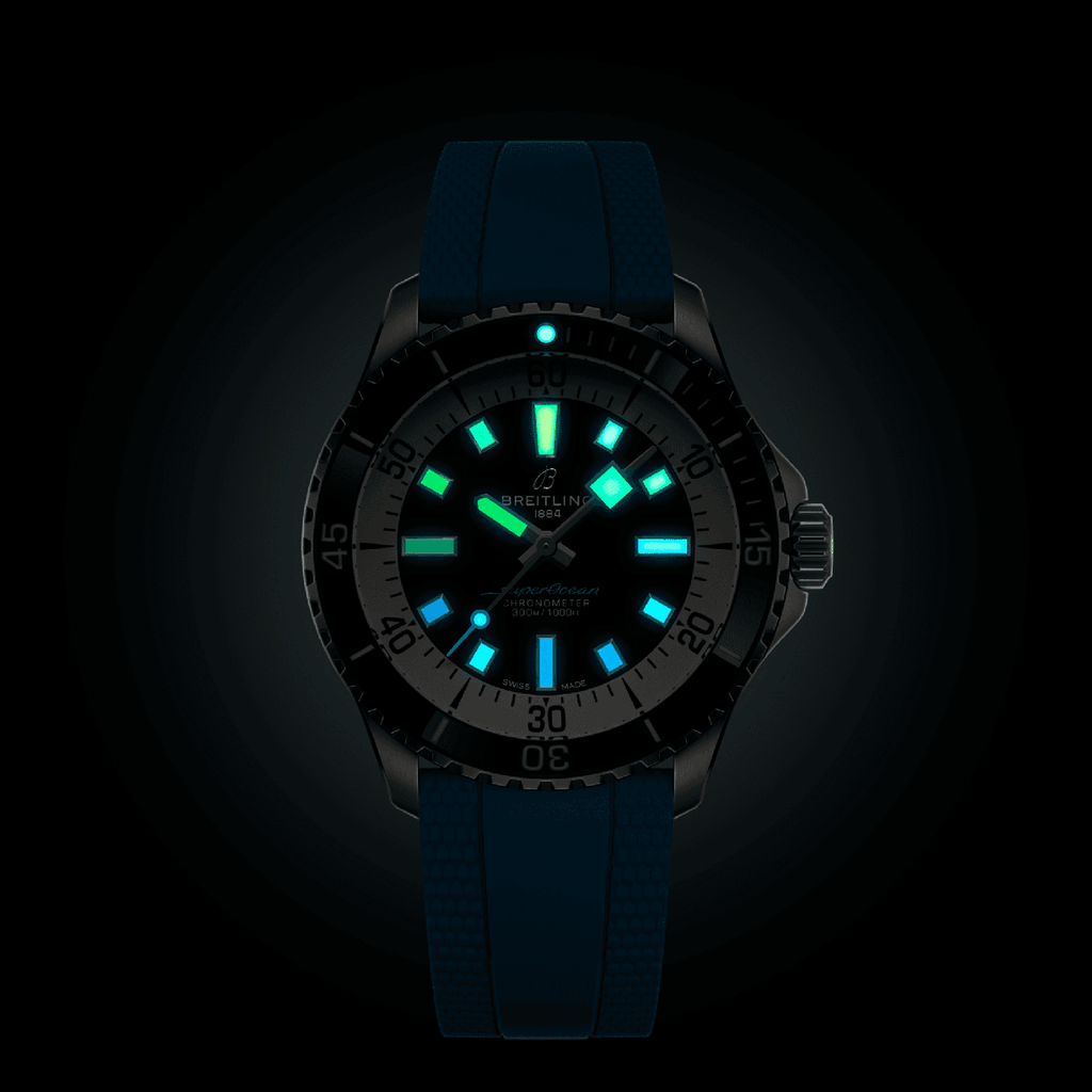 BRT Superocean Automatic 42 Watch with Turquoise Rubber Strap