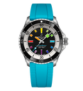 BRT Superocean Automatic 42 Watch with Turquoise Rubber Strap