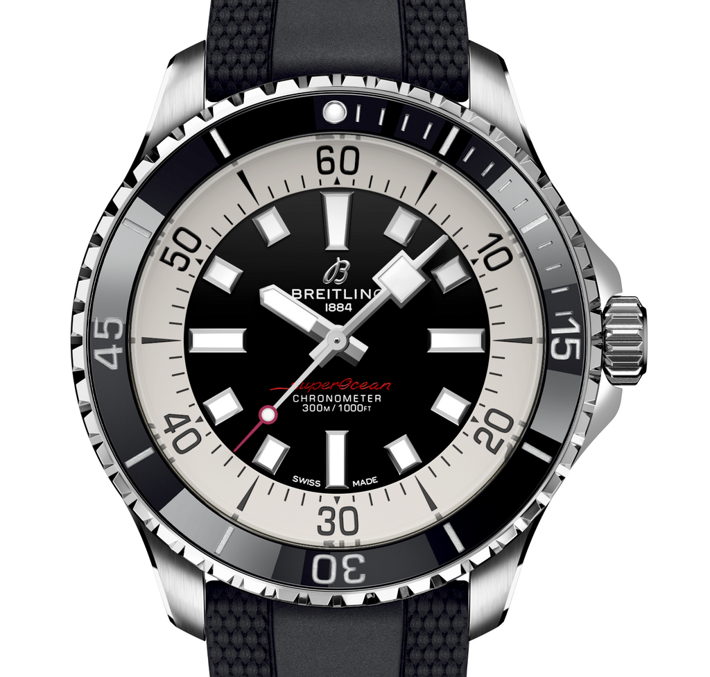 BRT Superocean Black on Rubber Watch, 44mm
