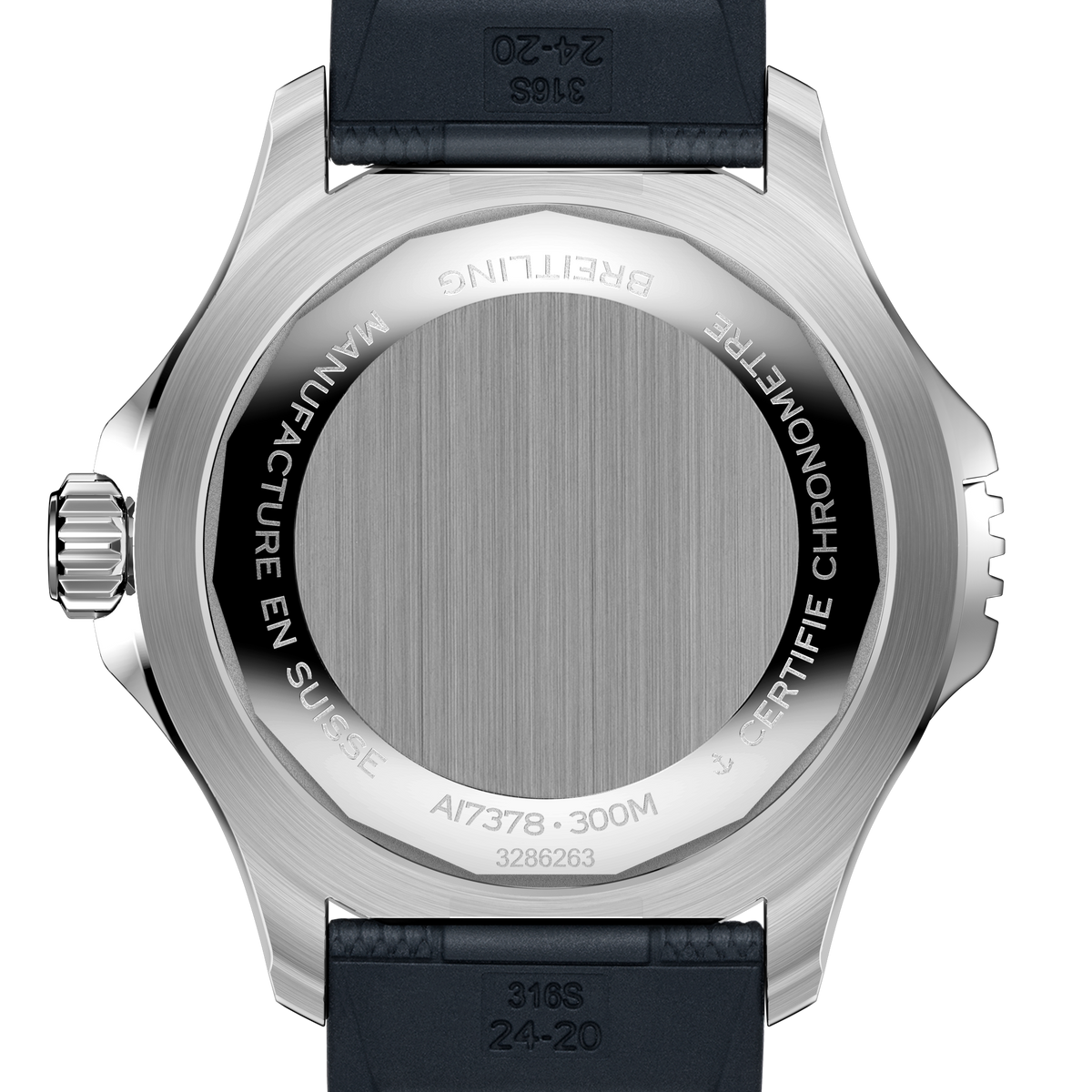 BRT Superocean Blue on Rubber Watch, 46mm