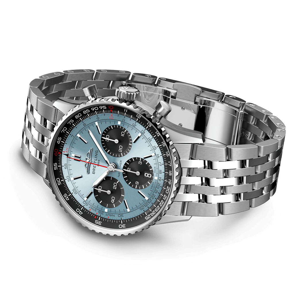 BRT Navitimer B01 Chronograph 41 Watch with Ice Blue Dial