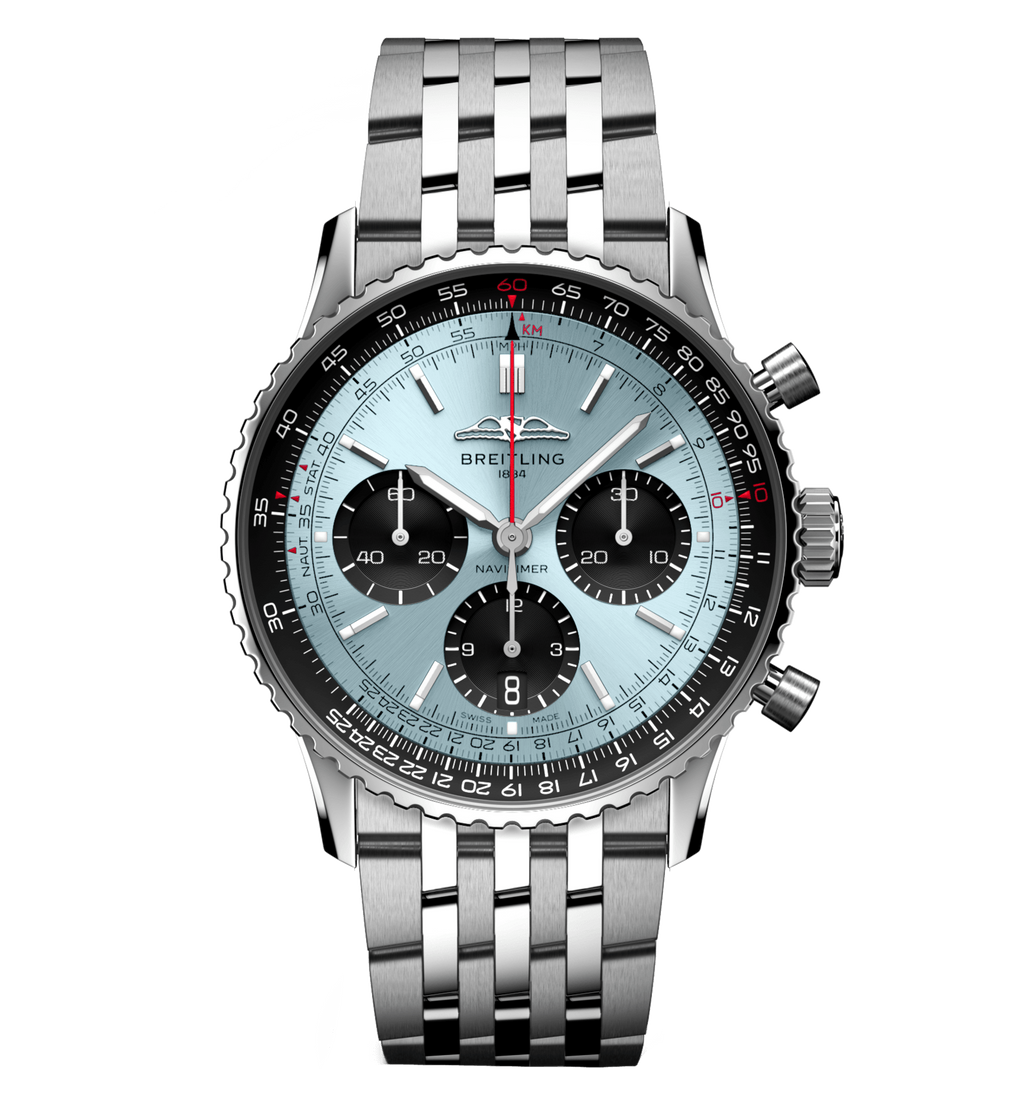 BRT Navitimer B01 Chronograph 41 Watch with Ice Blue Dial