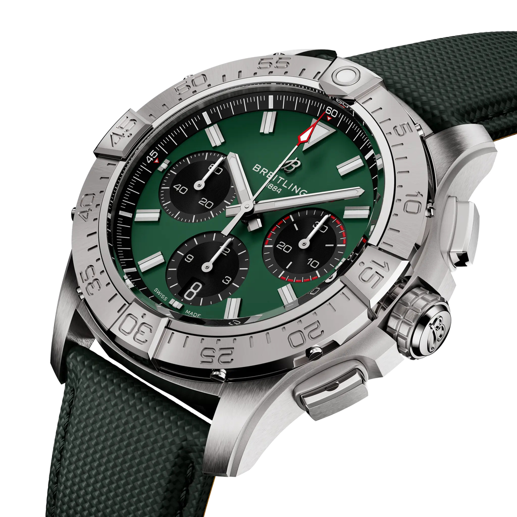 BRT Avenger B01 Chronograph 42 Watch with Dark Green Strap