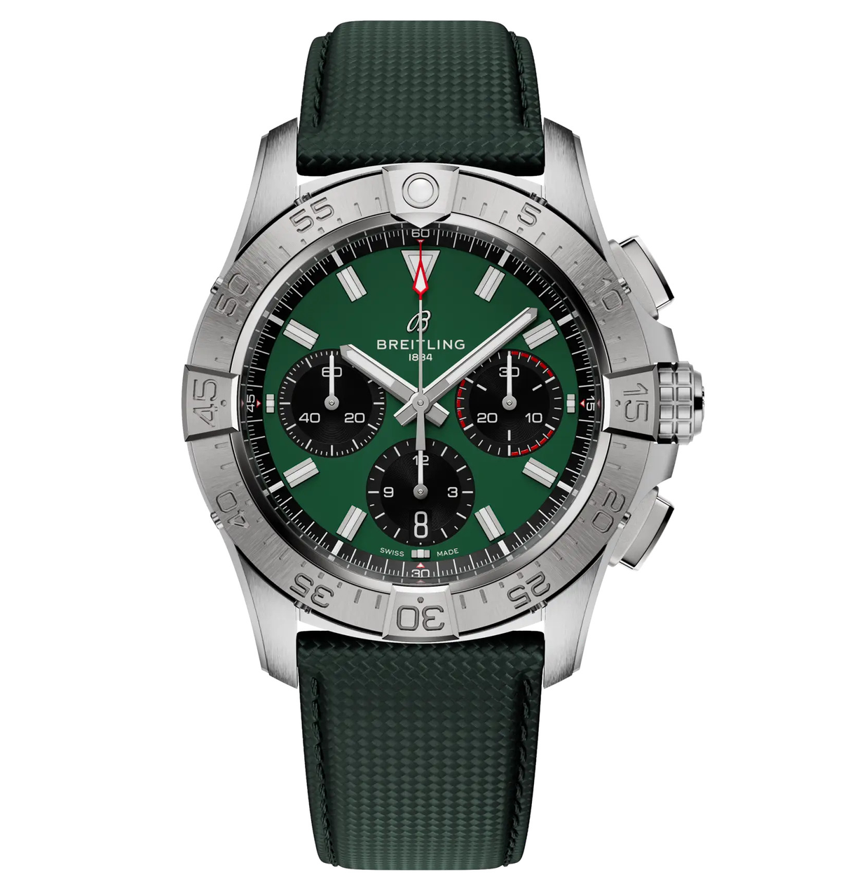 BRT Avenger B01 Chronograph 42 Watch with Dark Green Strap