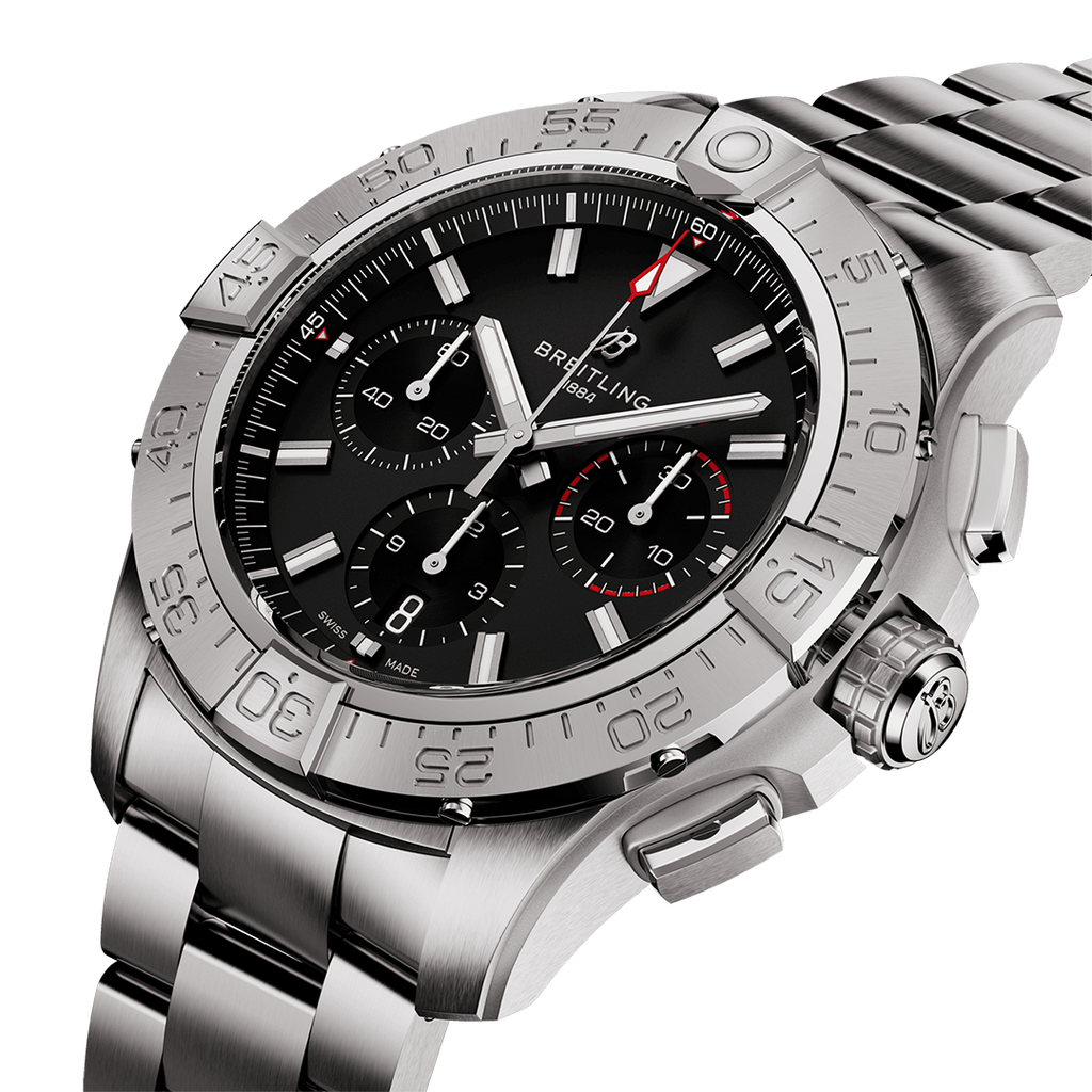 BRT Avenger B01 Chronograph 44 Watch with Stainless Steel Bracelet