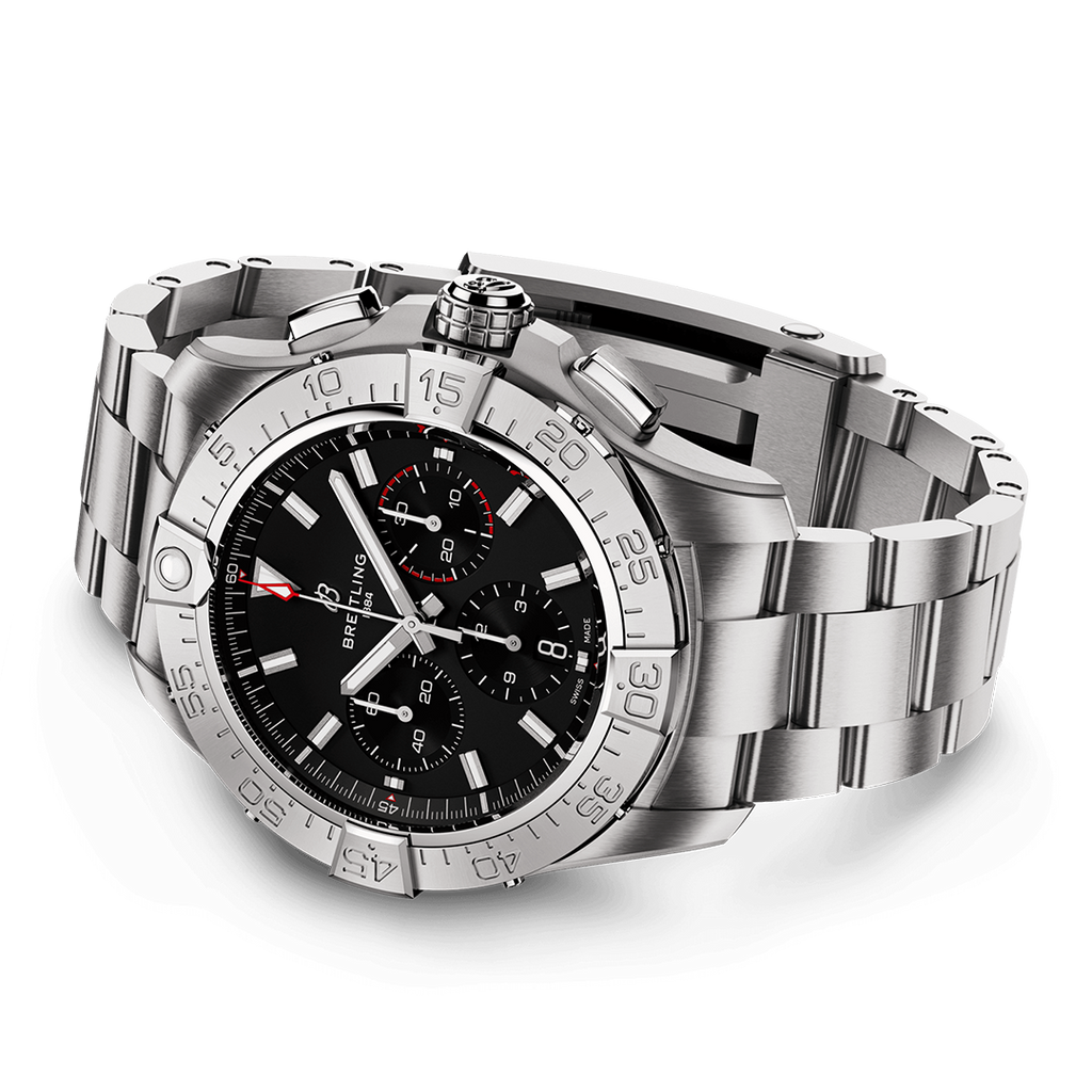 BRT Avenger B01 Chronograph 44 Watch with Stainless Steel Bracelet