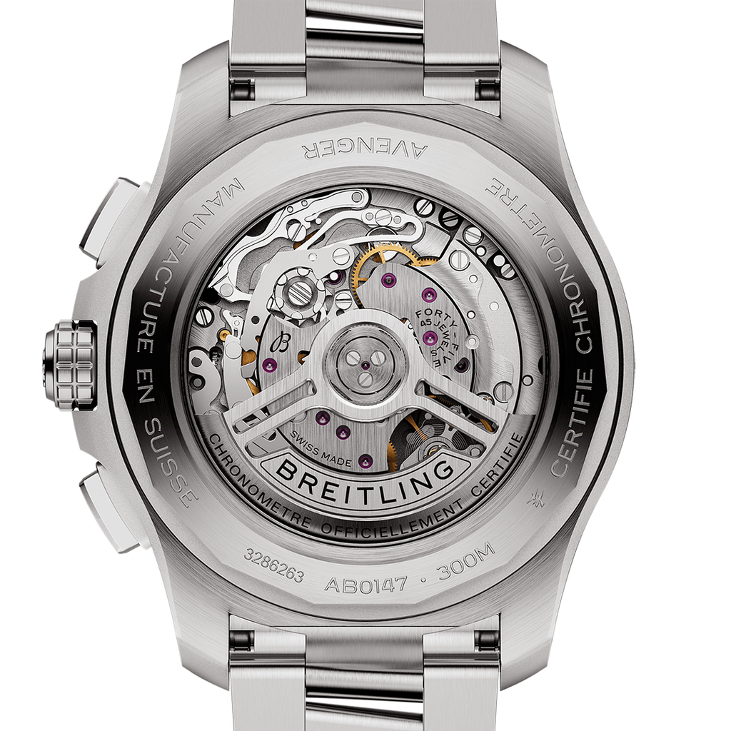 BRT Avenger B01 Chronograph 44 Watch with Stainless Steel Bracelet