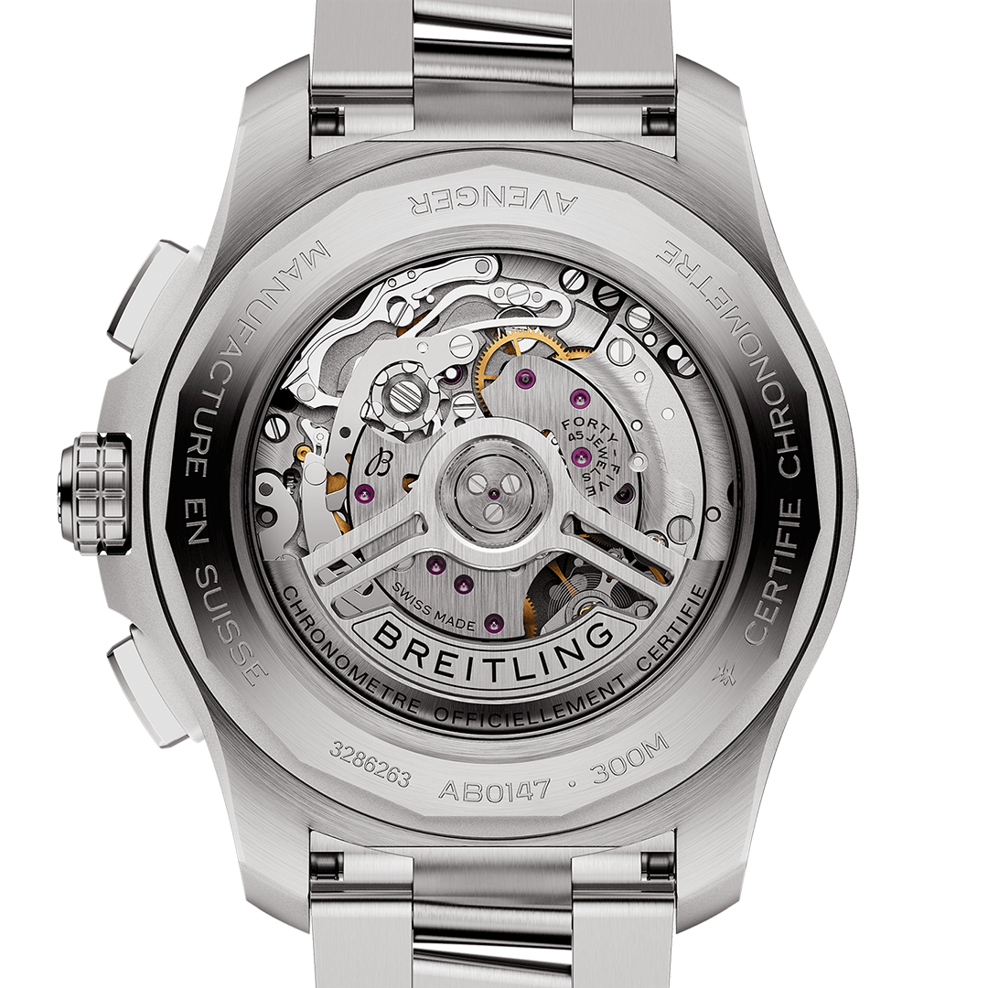 BRT Avenger B01 Chronograph 44 Watch with Stainless Steel Bracelet