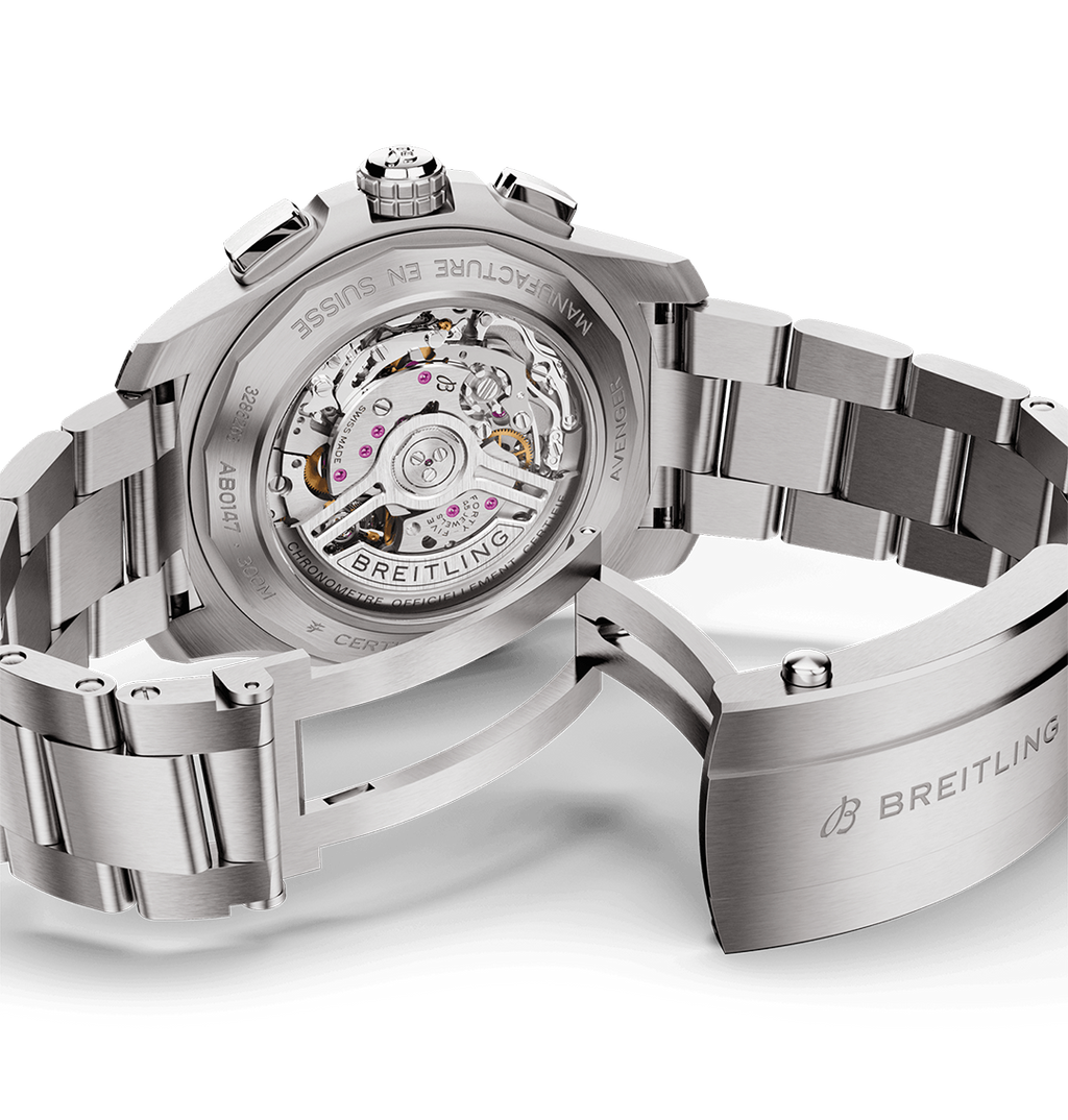 BRT Avenger B01 Chronograph 44 Watch with Stainless Steel Bracelet