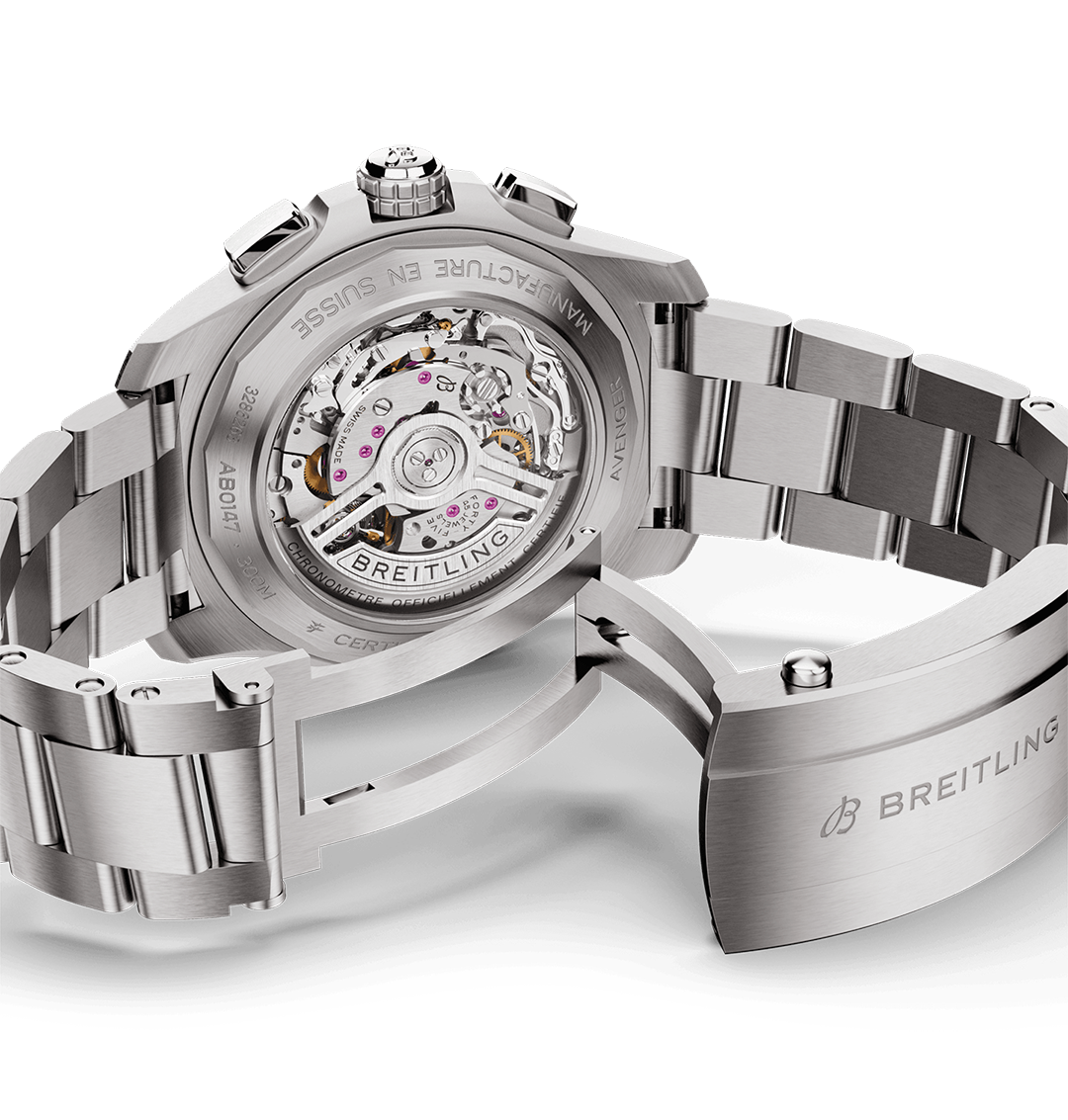 BRT Avenger B01 Chronograph 44 Watch with Stainless Steel Bracelet