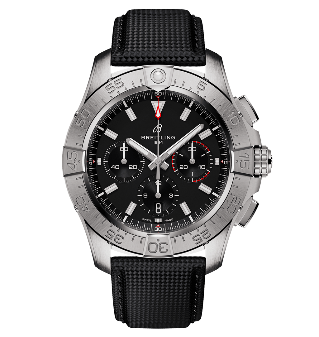 BRT Avenger B01 Chronograph 44 Watch with Calfskin Leather Strap