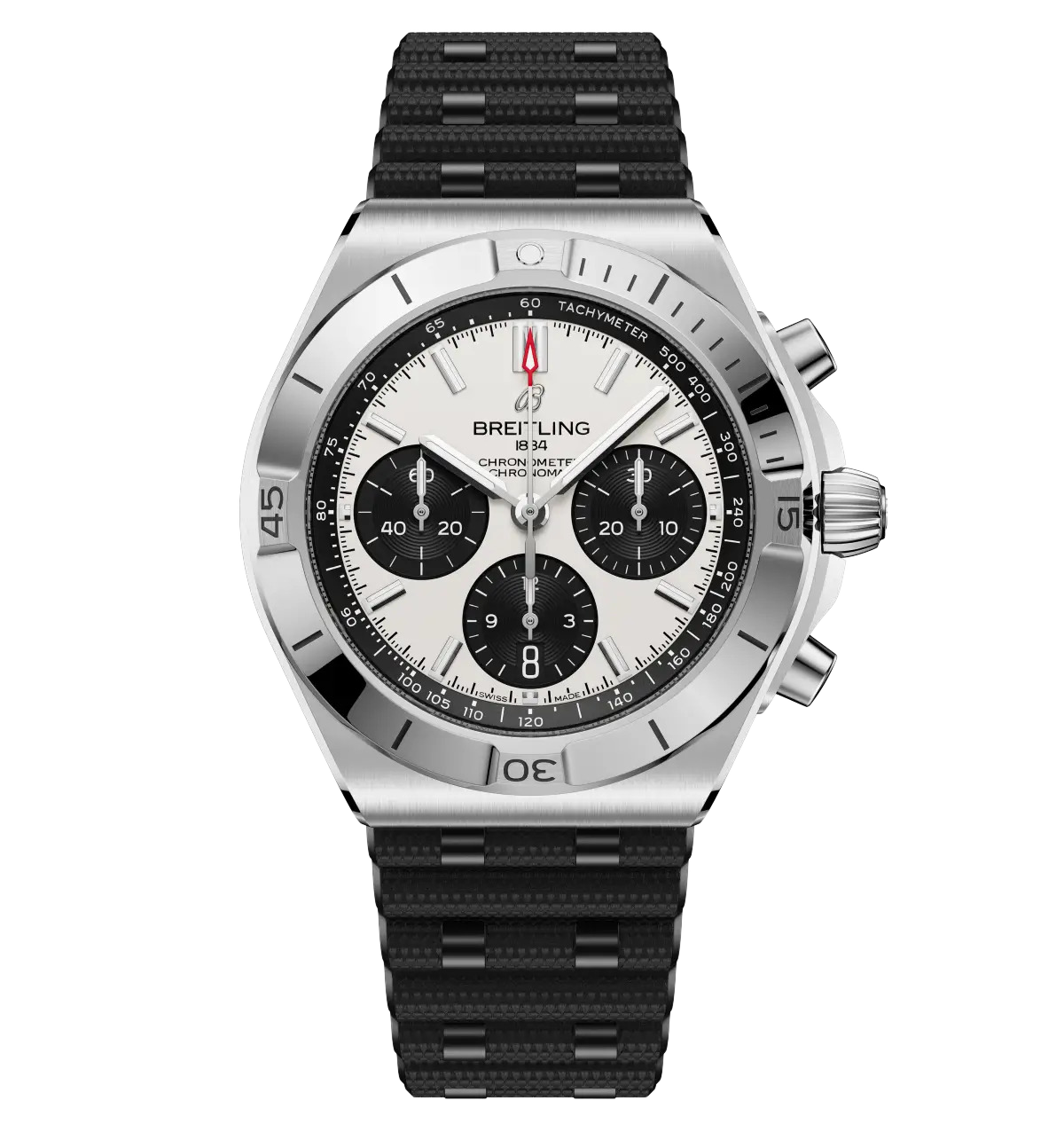 BRT Chronomat B01 Chronograph 42 Watch with Black Rubber Strap