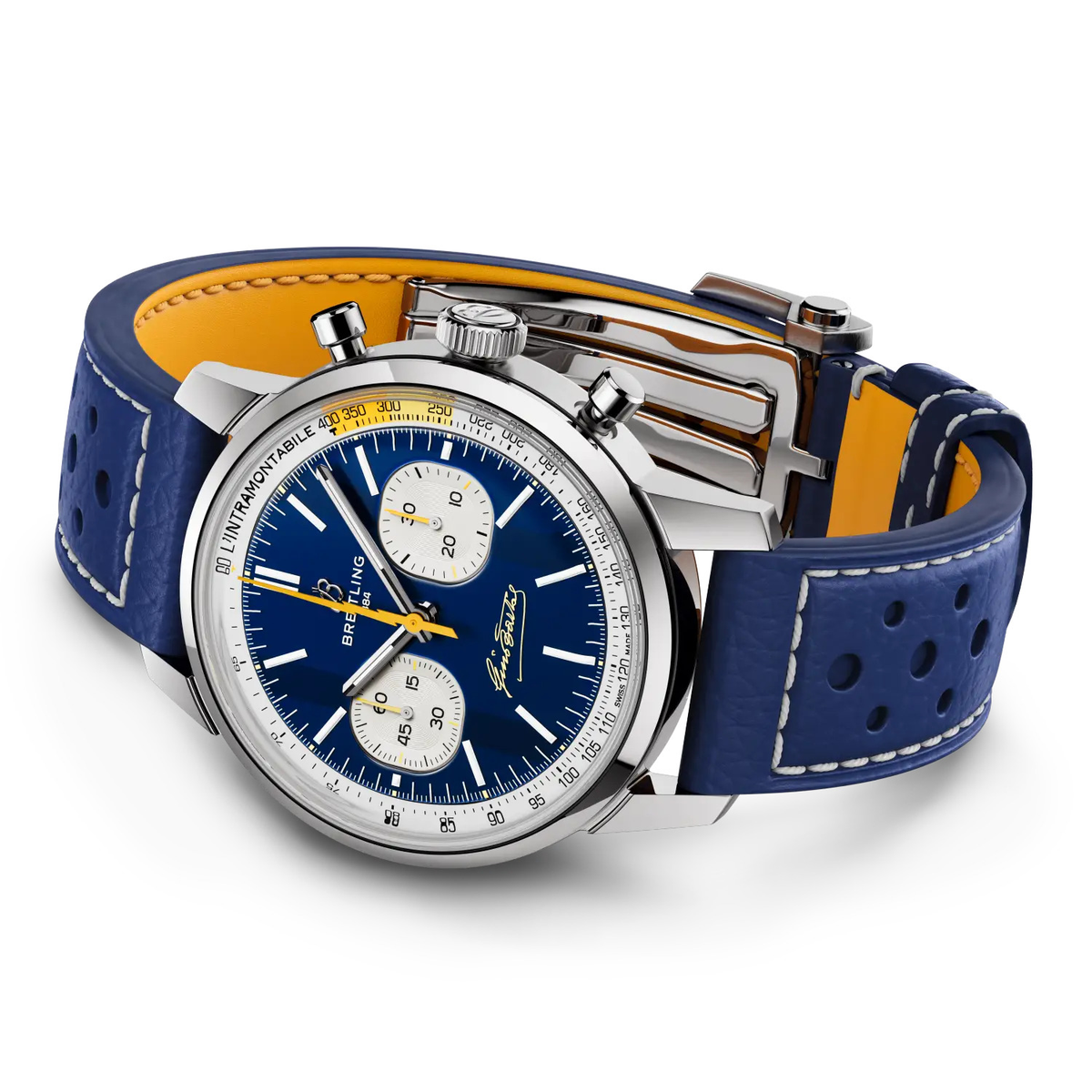 BRT Top Time B01 Gino Bartali 41mm Watch with Blue Leather Strap