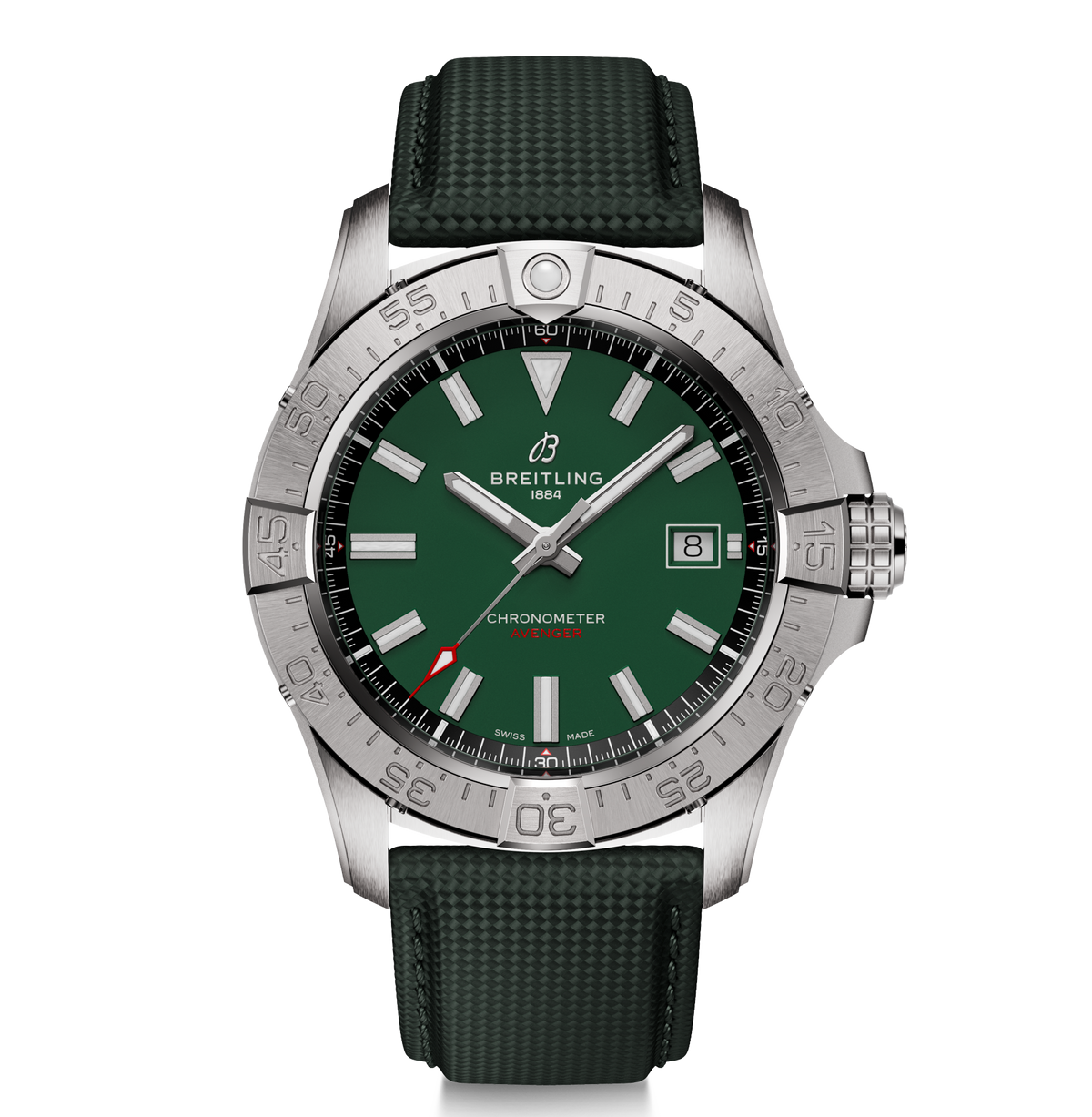 BRT Avenger Automatic 42mm Watch with Green Strap