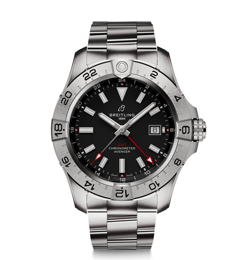 BRT Avenger Automatic GMT 44mm Watch with Black Dial
