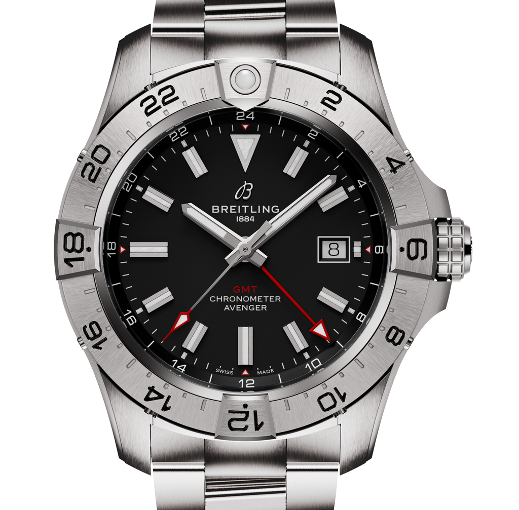 BRT Avenger Automatic GMT 44mm Watch with Black Dial