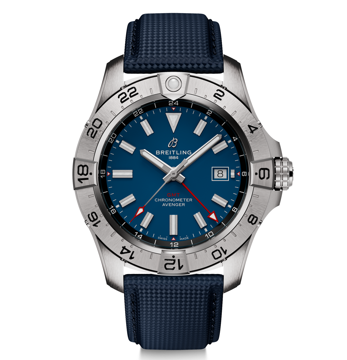 BRT Avenger Automatic GMT 44mm Watch with Blue Strap