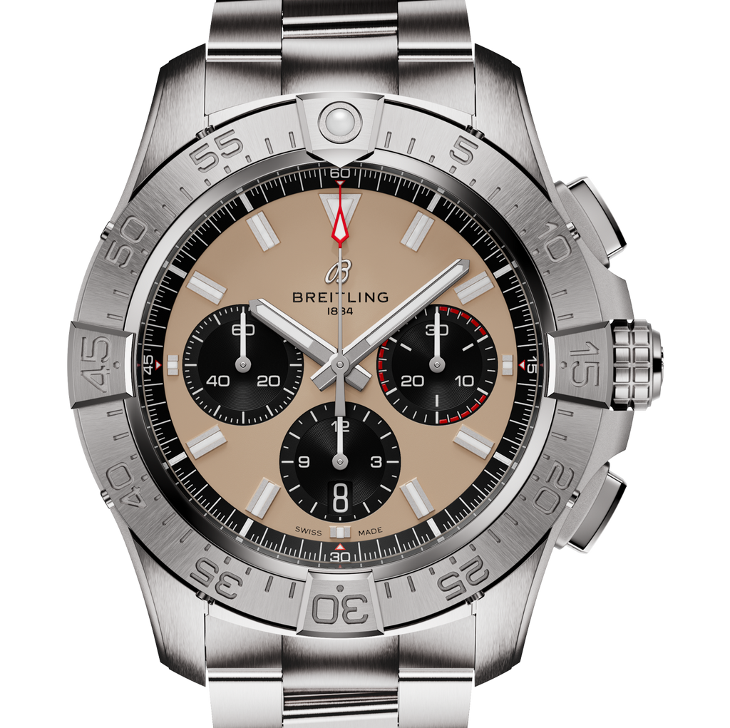 BRT Avenger B01 Chronograph 44mm Watch with Beige Dial