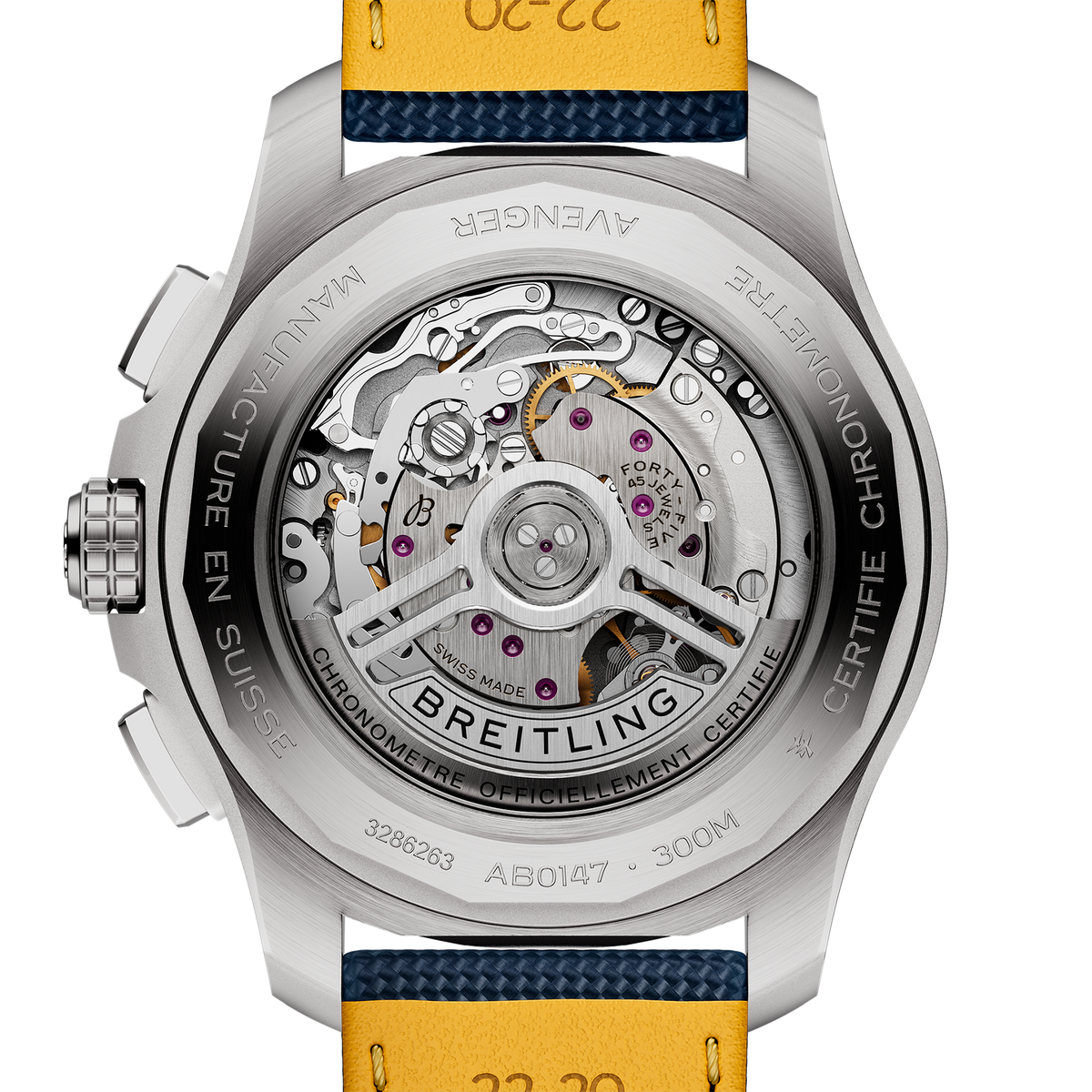 BRT Avenger B01 Chronograph 44mm Watch with Blue Strap