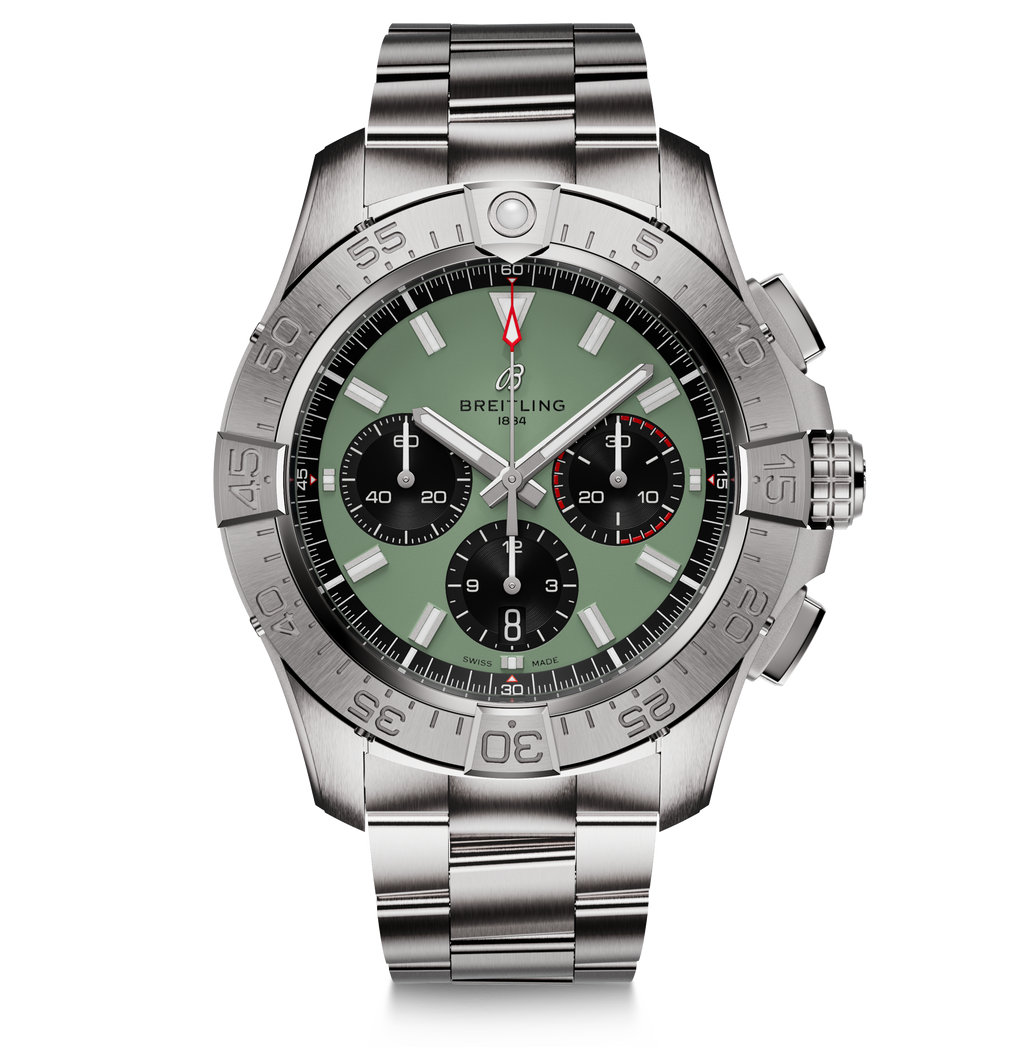 BRT Avenger B01 Chronograph 44mm Watch with Green Dial