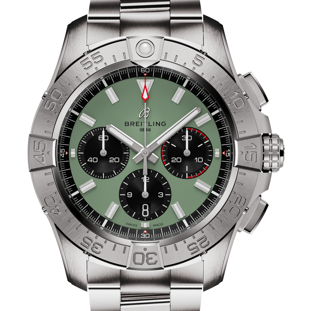 BRT Avenger B01 Chronograph 44mm Watch with Green Dial