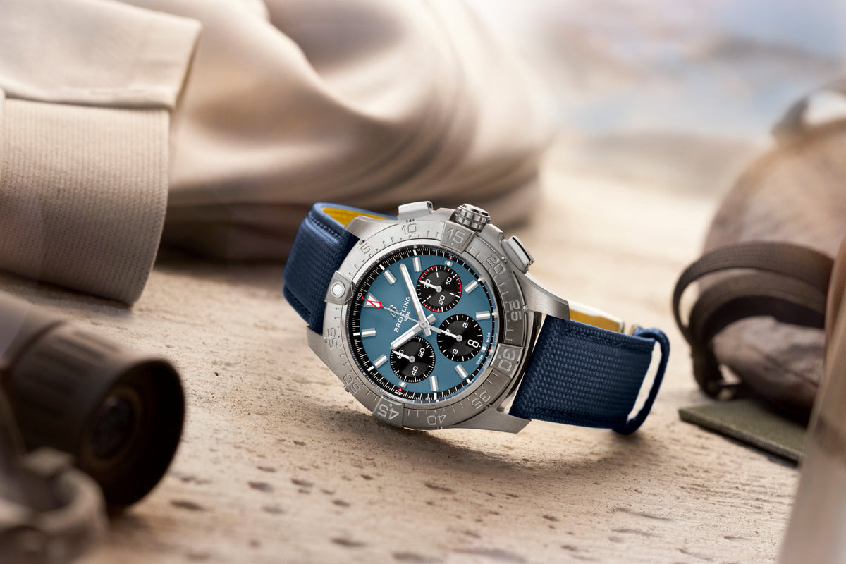 BRT Avenger B01 Chronograph 44mm Watch with Blue Strap