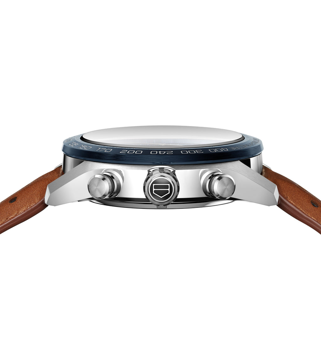 TGHR Men's Carrera Automatic Chronograph Blue Dial Watch