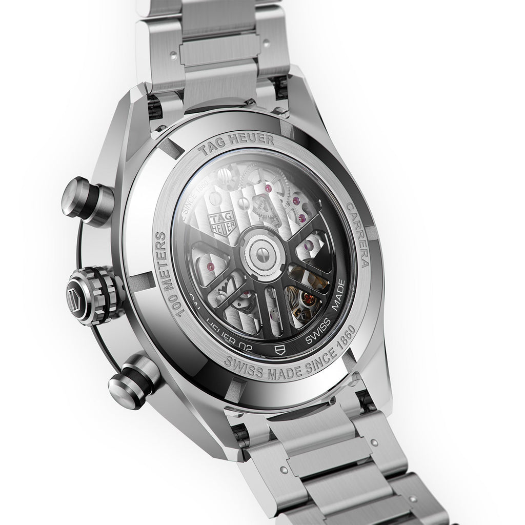 TGHR Carrera Men's Automatic Sport Chronograph 44mm Black Dial Watch