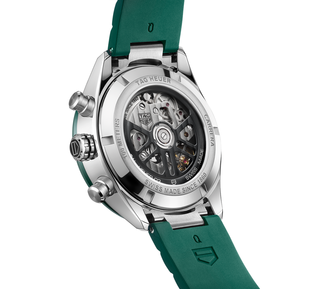 TGHR Carrera Chronograph Watch with a Green Dial