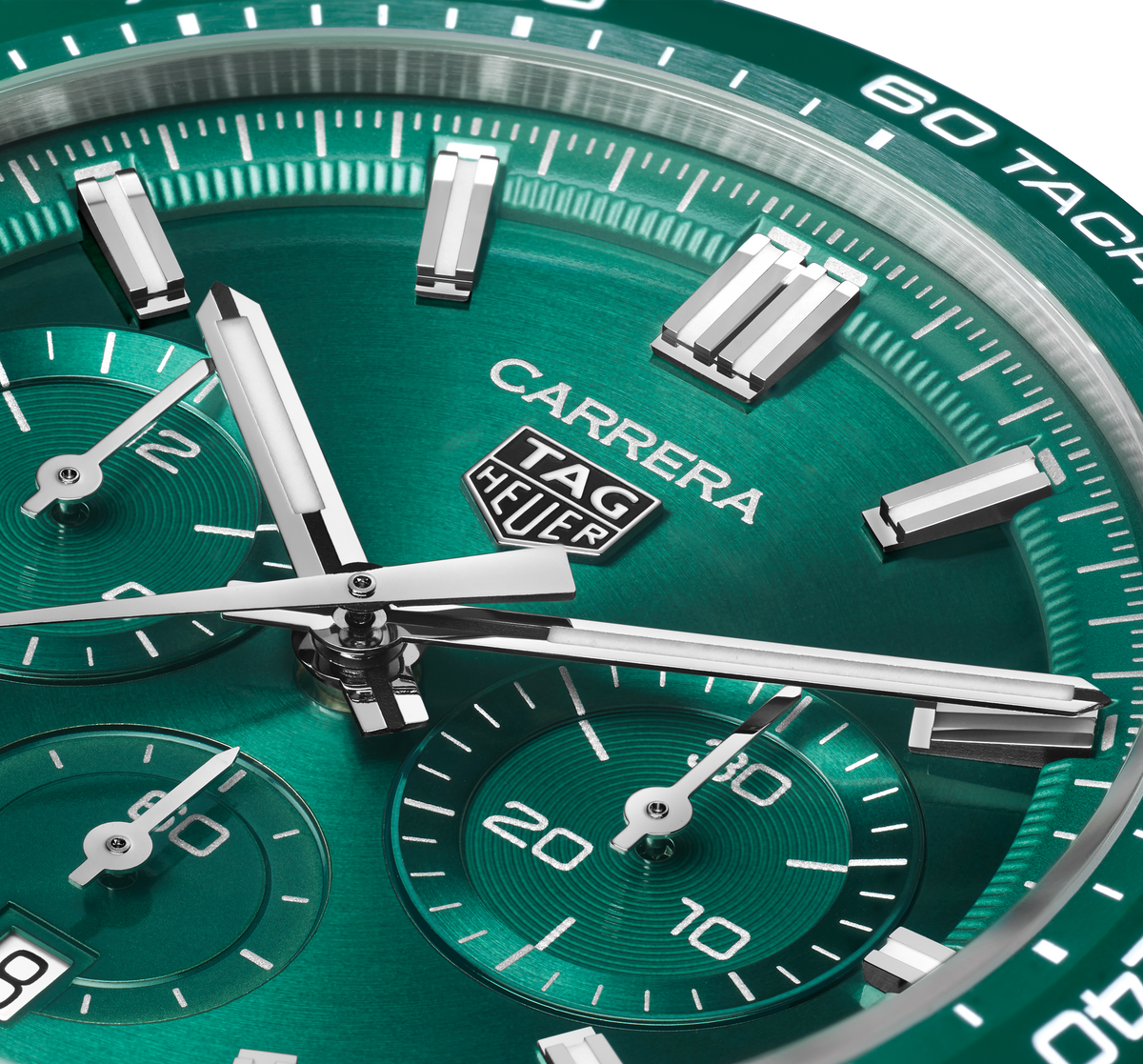 TGHR Carrera Chronograph Watch with a Green Dial