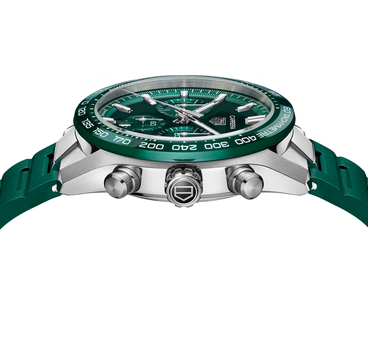 TGHR Carrera Chronograph Watch with a Green Dial