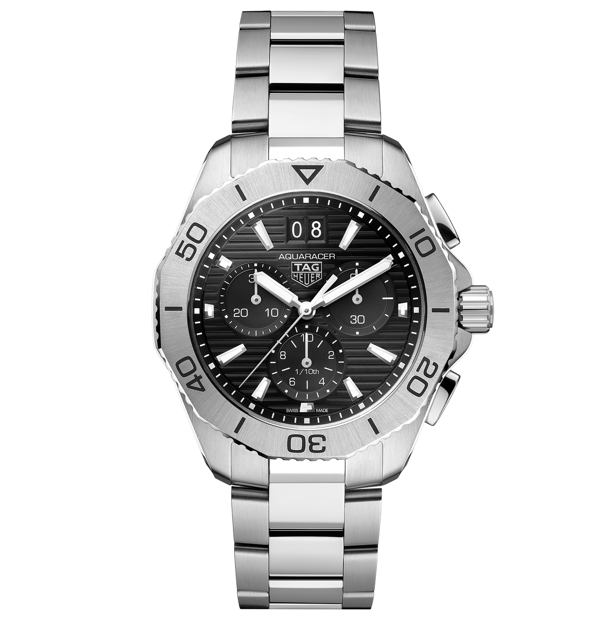 TGHR Aquaracer Professional 200 Date Watch with a Black Dial