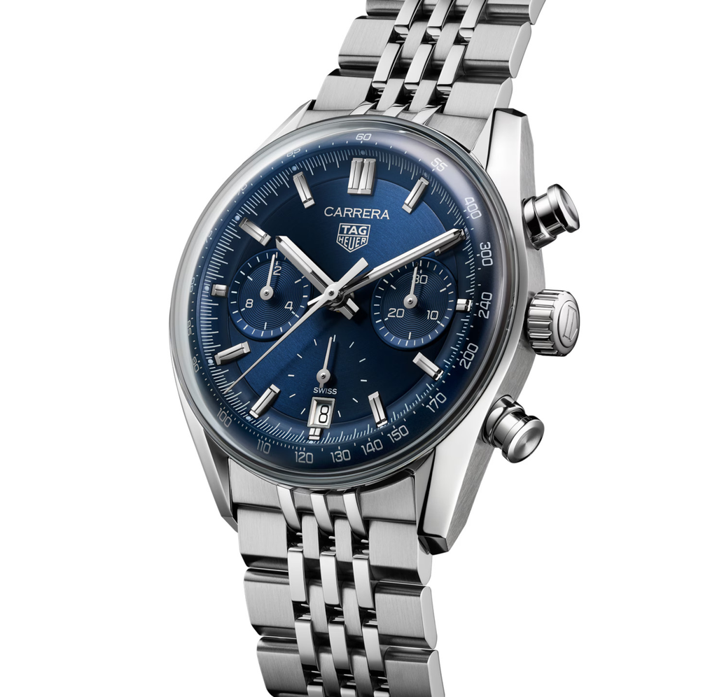 TGHR Carrera Chronograph Watch with Blue Dial