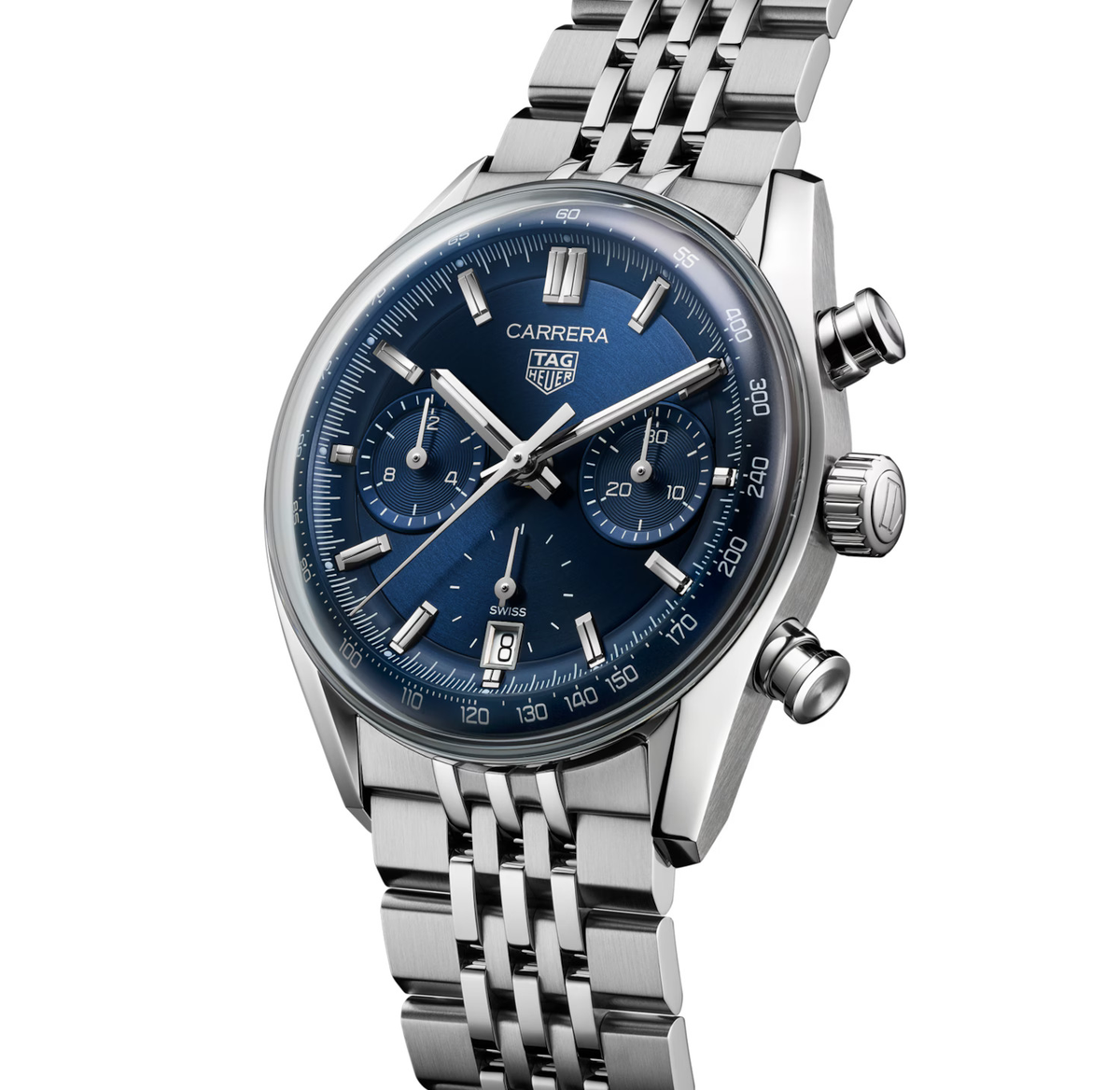 TGHR Carrera Chronograph Watch with Blue Dial