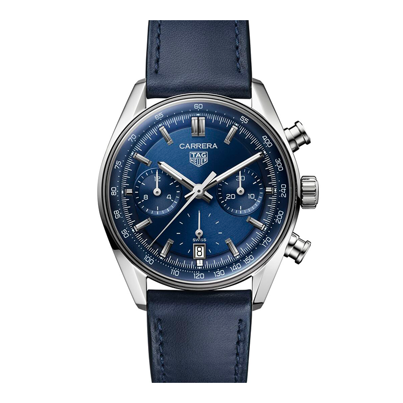 TGHR Carrera Chronograph Watch with Blue Dial