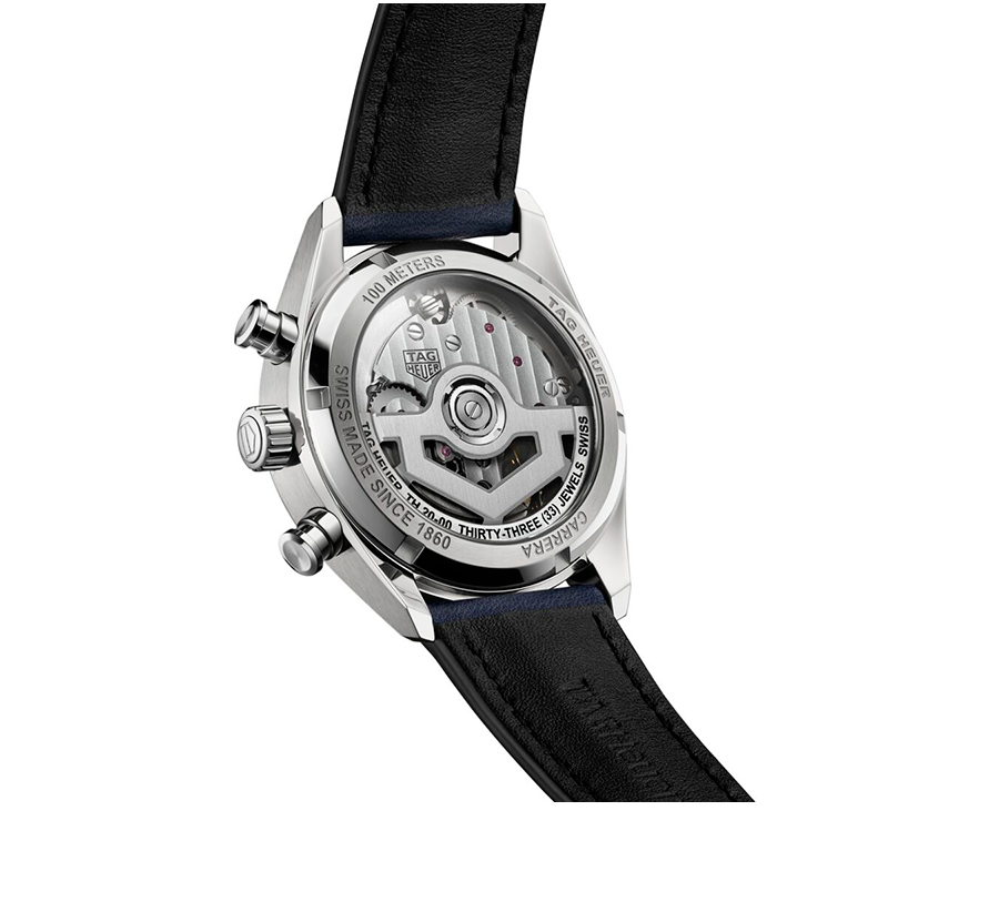 TGHR Carrera Chronograph Watch with Blue Dial