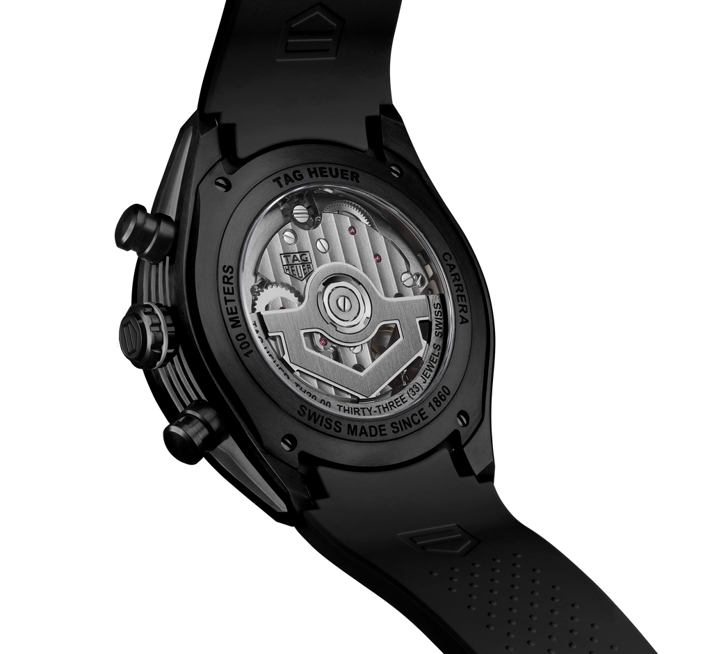 TGHR Carrera Chronograph Extreme Sport Watch with Black Rubber Strap